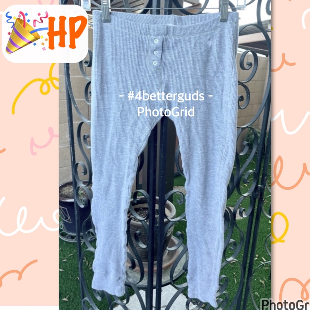 Baby Lace Brand - Girls Soft Thermal Ribbed Gray Legging Pants Sz Medium